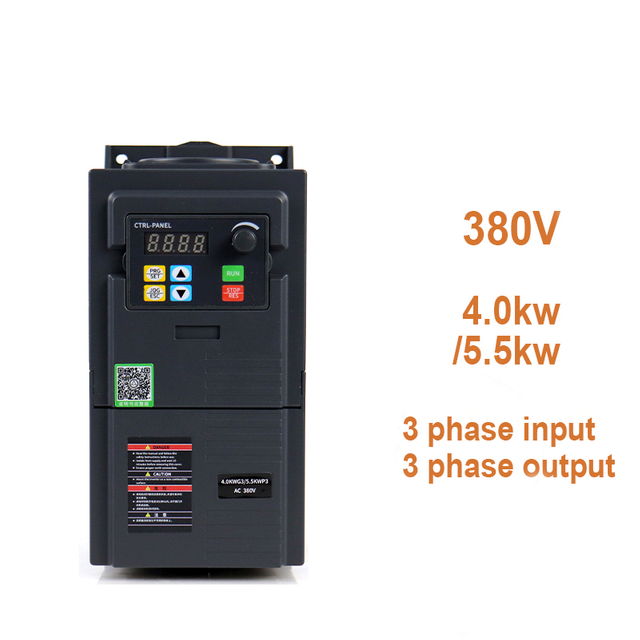 ប្រេកង់អថេរ VFD 380v 4.0kw 5.5kW បញ្ចូល 3 ដំណាក់កាលដើម្បីចេញ 3 ដំណាក់កាល