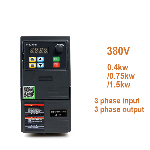 ដ្រាយប្រេកង់អថេរ VFD 380V 0.4kW 0.75kW 1.5kW បញ្ចូល 3 ដំណាក់កាលដើម្បីចេញ 3 ដំណាក់កាល