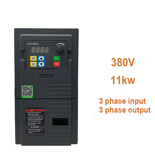 VFD ভেরিয়েবল ফ্রিকোয়েন্সি ড্রাইভ 380V 11KW ইনপুট 3 ফেজ থেকে আউটপুট 3 ফেজ
